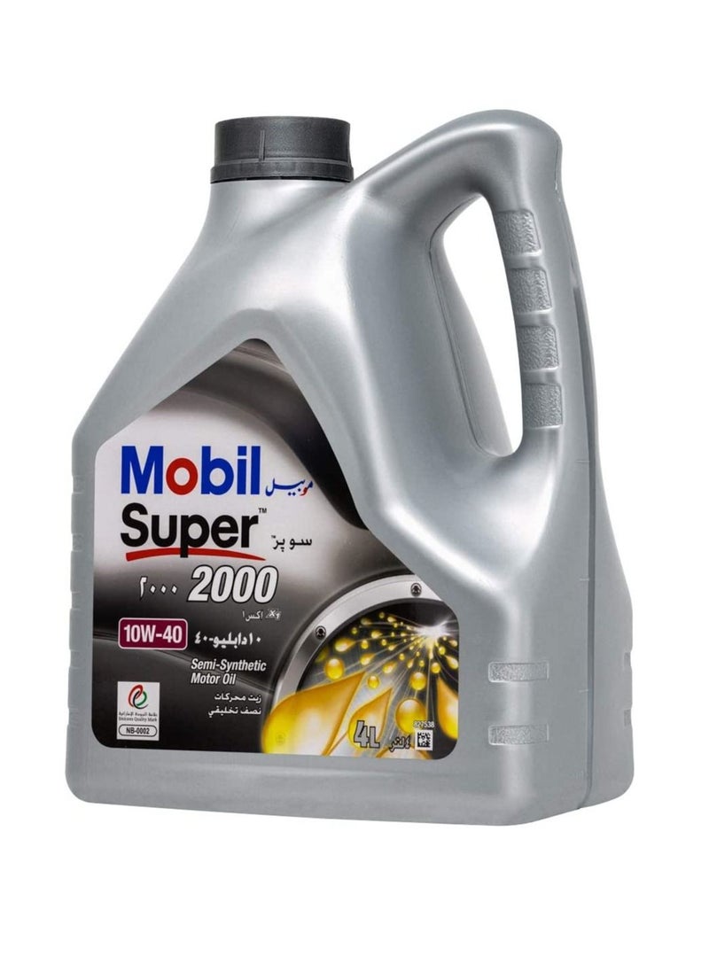 Mobil - Super 2000 Semi Synthetic 10W-40 4L Engine Oil - Image 1