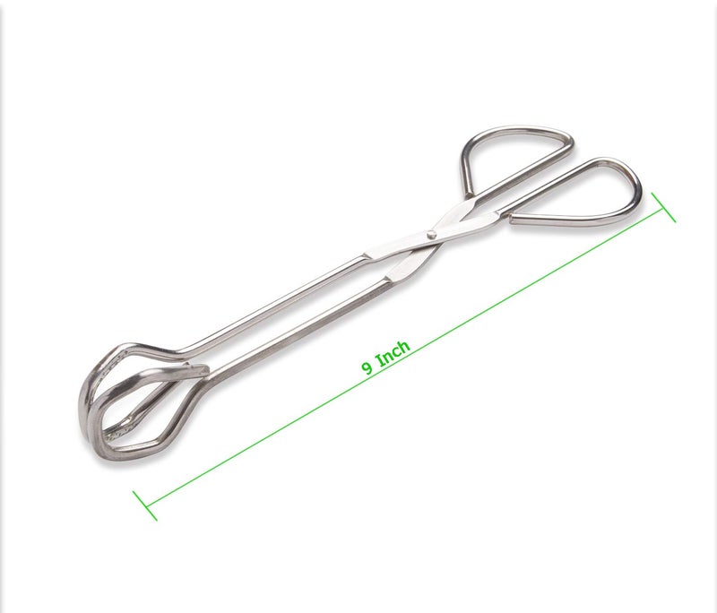 Hiash 9-Inch Heavy Duty Stainless Steel Kitchen Tongs - Comfortable Ergonomic Grip, Scissor Design, Heat Resistant for BBQ and Cooking - Image 2