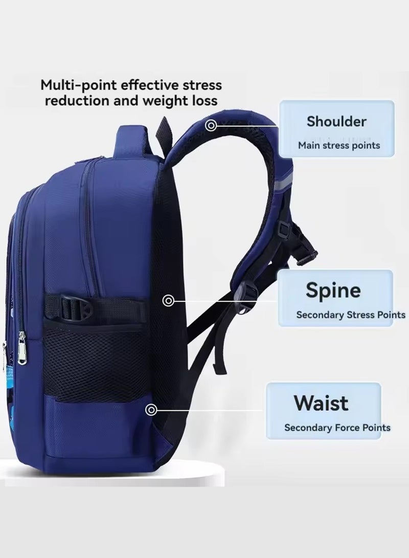 Camo Backpacks for Boys Middle School Elementary, Camouflage School Bags Bookbags Kids Back Packs for Teens Boys(Blue)  - Image 4