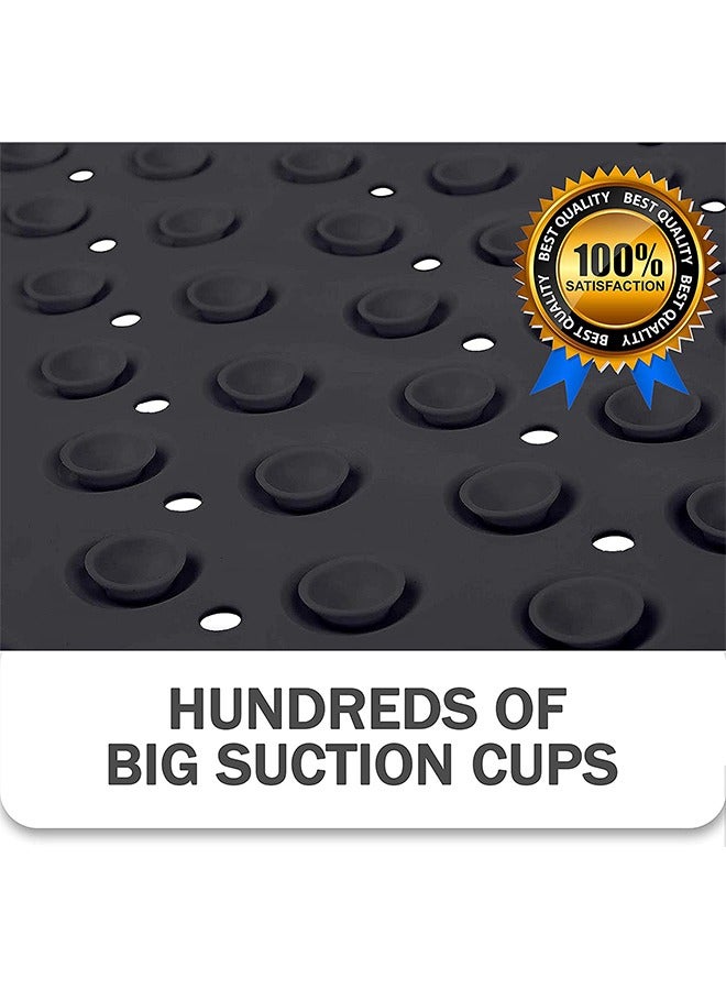 AL RAID Non Slip Bathtub Mat with Suction Cups 100x40cm/40x16in Ultra Long Bathtub Mat Mildew Resistant Machine Washable Ideal Shower Mat for Latex Free Homes (black) - Image 5