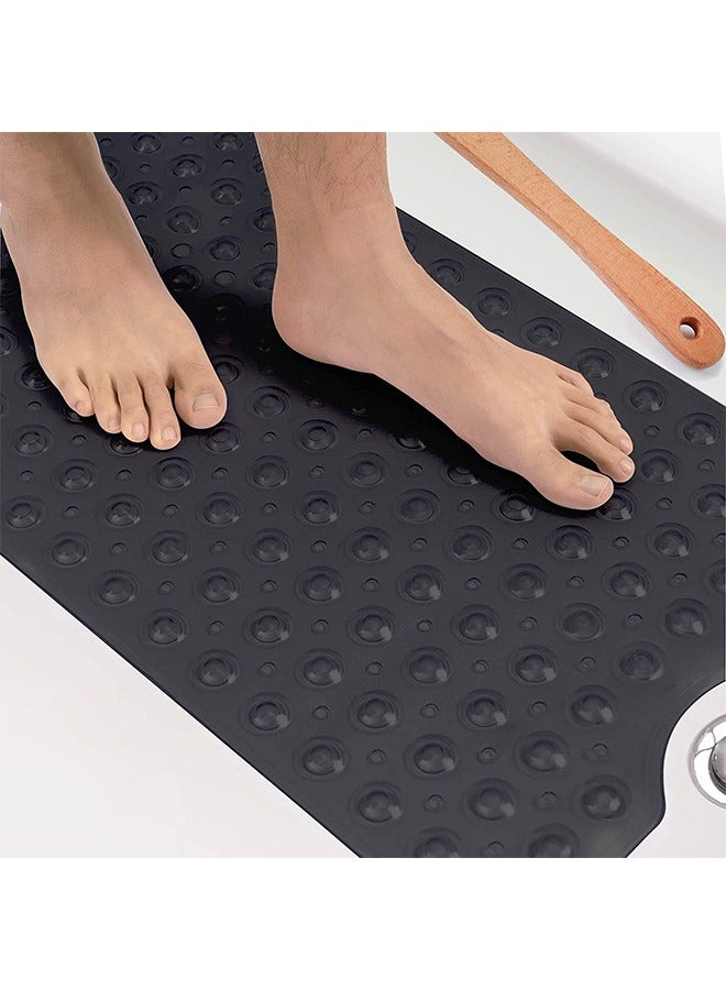 AL RAID Non Slip Bathtub Mat with Suction Cups 100x40cm/40x16in Ultra Long Bathtub Mat Mildew Resistant Machine Washable Ideal Shower Mat for Latex Free Homes (black) - Image 3