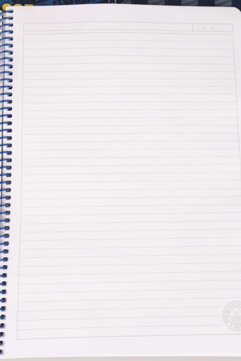 Fenerbahçe Licensed "single" Spiral Striped A4 Cardboard Cover 72 Sheets Notebook