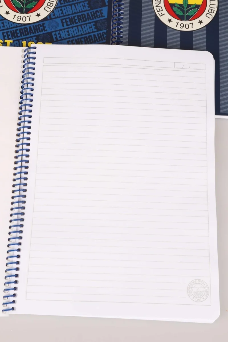 Fenerbahçe Licensed "single" Spiral Striped A4 Cardboard Cover 72 Sheets Notebook