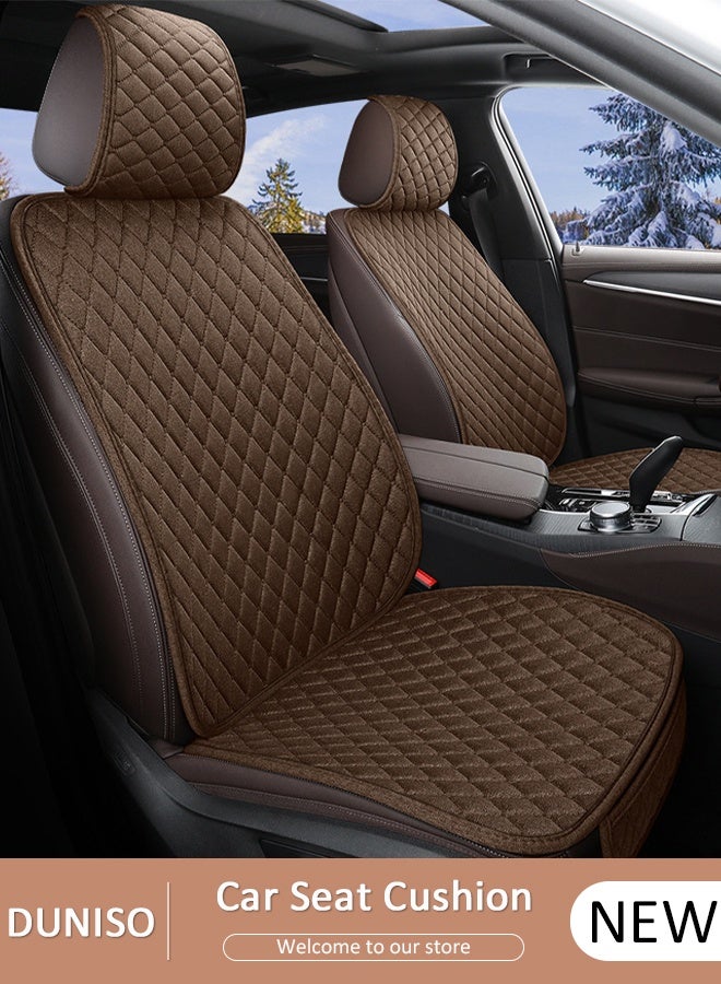 DUNISO Auto Breathable Universal Four Seasons Front Car Seat Covers Luxury Include Front Car Seat Protector Compatible with 95% Vehicle Fit for Cars Truck SUV or Vans - Image 1