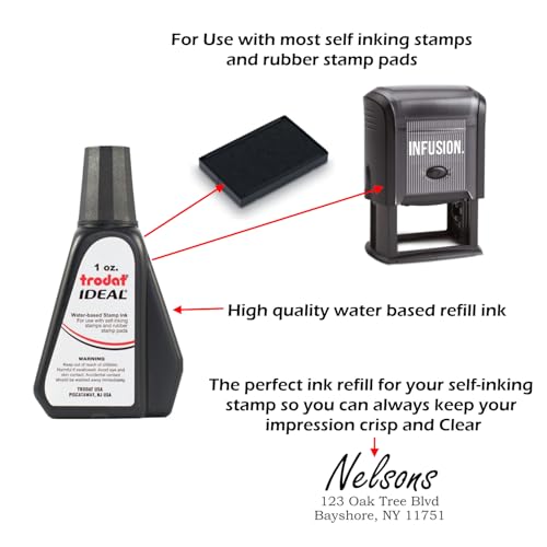 Trodat Self-Inking Stamp Ink - 1oz Refill Bottle- Green - Image 2