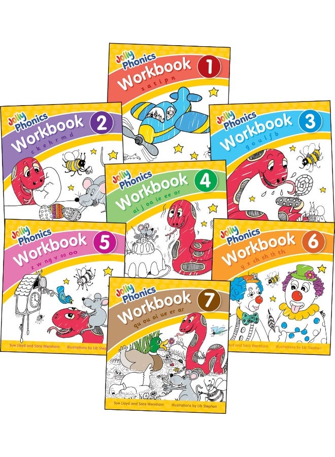 Jolly Phonics Workbooks 1-7: in Precursive Letters (British English edition) - Image 1