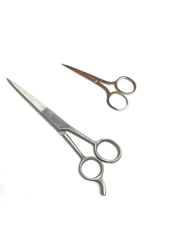 Foreign Holics - Professional Hair Cutting Scissors Men Beard And Mustache Styling Trimming Scissor Stainless Steel - Image 1