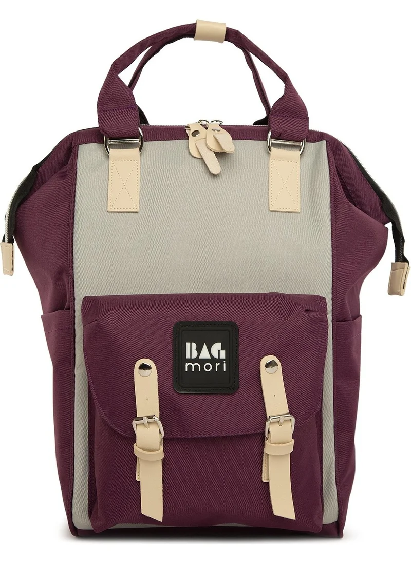 Bagmori Purple Pocketed Logo Mother Baby Bag