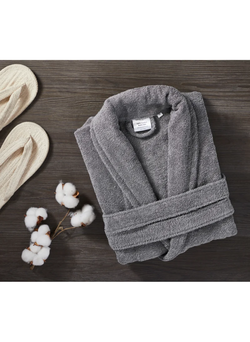 Donetella Unisex 100% Cotton Terry Bathrobe Large & Extra Large Size, 400 GSM, Luxurious & Absorbent, Ankle-Length with Shawl Collar & Pockets