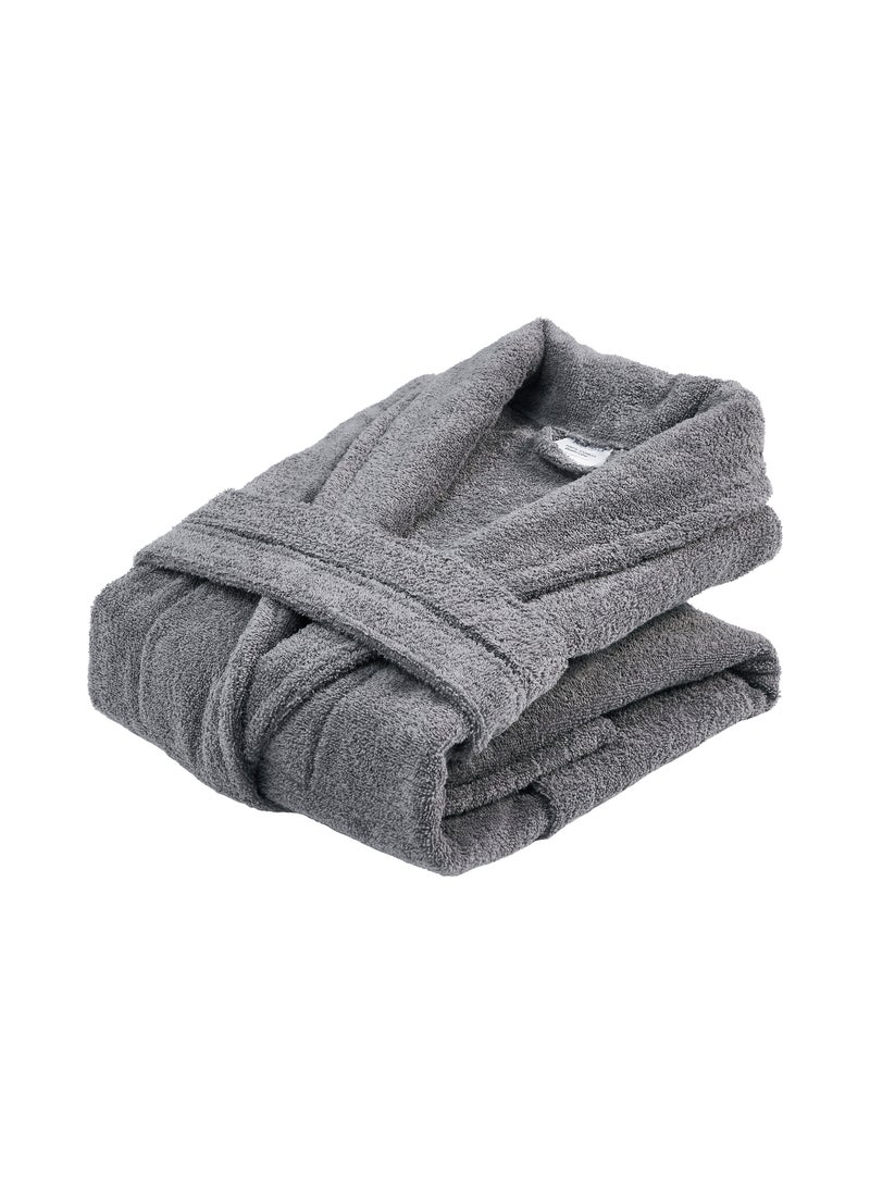 دوناتيلا روب حمام تيري قطني ناعم سريع الامتصاص (مقاس L/XL) رمادي غامق  - Image 3