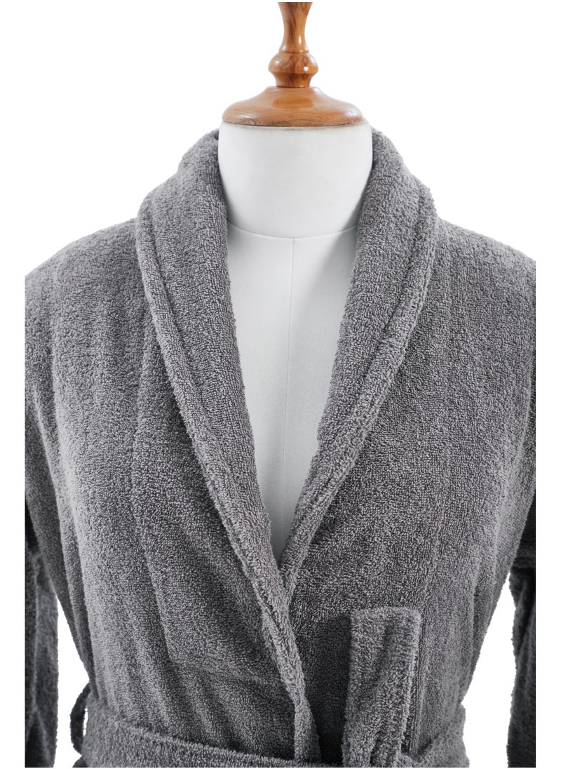 دوناتيلا روب حمام تيري قطني ناعم سريع الامتصاص (مقاس L/XL) رمادي غامق  - Image 4