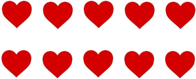 Set of 10 Heart Waterproof mini finger face neck Temporary Tattoo RED