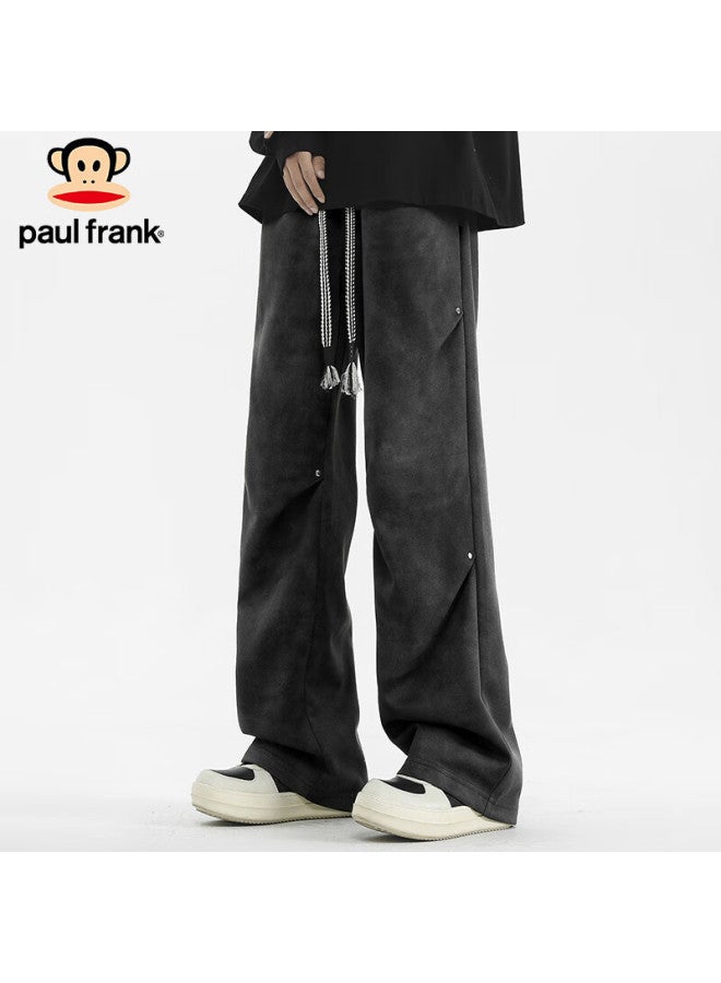 Paul Frank Paul Frank Men's Casual Pants Spring American High Street Loose Wide Leg Men's Pants Dirty Pants Black Xl  - Image 1