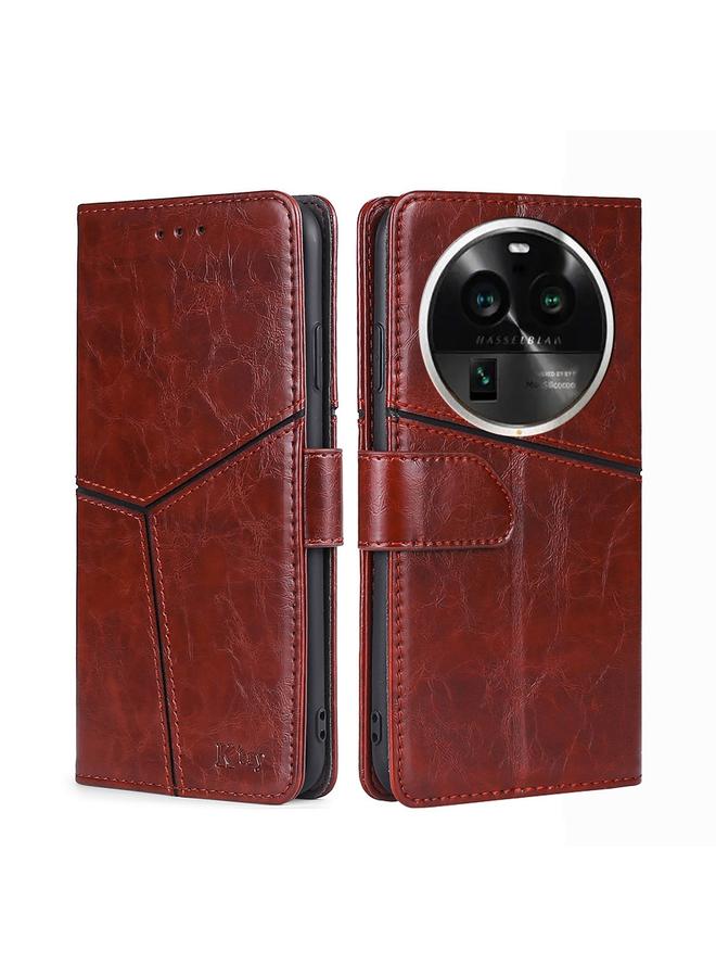 S-TOP Case For OPPO Find X6 Pro 5G Geometric Stitching Flip Leather Phone Case - Image 1