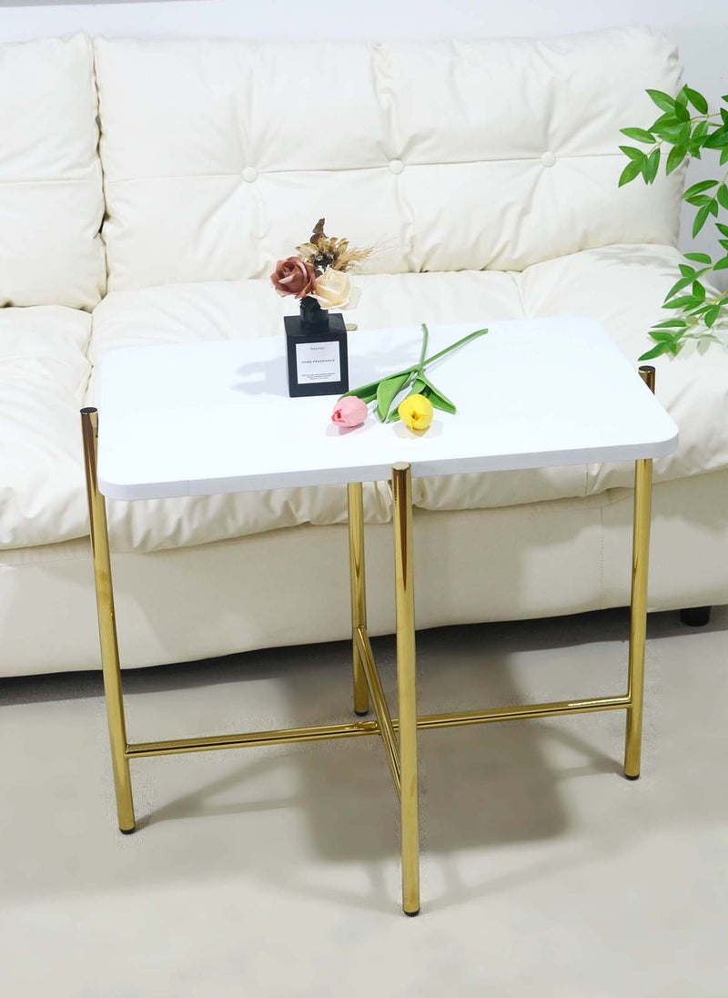 Sharpdo طاولة قهوة مربعة بسيطة عصرية لغرفة المعيشة منزل خشب خفيف أسلوب فاخر جانبي 62*42*52 سم - Image 1