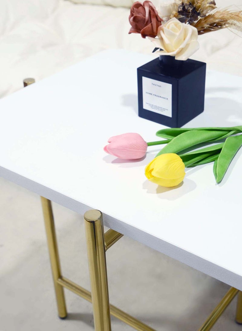 Sharpdo طاولة قهوة مربعة بسيطة عصرية لغرفة المعيشة منزل خشب خفيف أسلوب فاخر جانبي 62*42*52 سم - Image 3