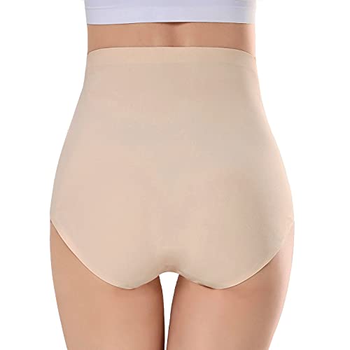 Bolivelan 5 Pack Women's Seamless Hipster Panties Invisible High Waist No Show Ladies Bikini Underwear (6, Nude) - Image 3