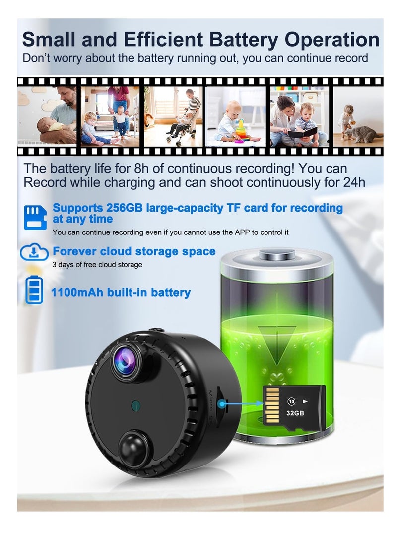 Excefore Wireless WI-FI Camera, 4K Camera, with Audio and Video 160°Wide Motion Detection and Night Vision Take Pictures, for Office, Meeting Recording, Home, Pet, Drones - Image 5