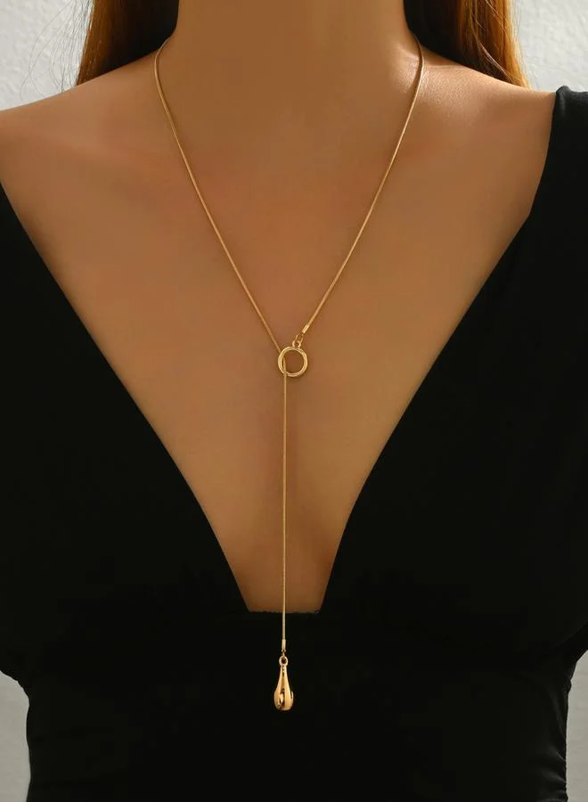 تايك تو عقد ذهبية بعقد دمعة قابلة للتعديل