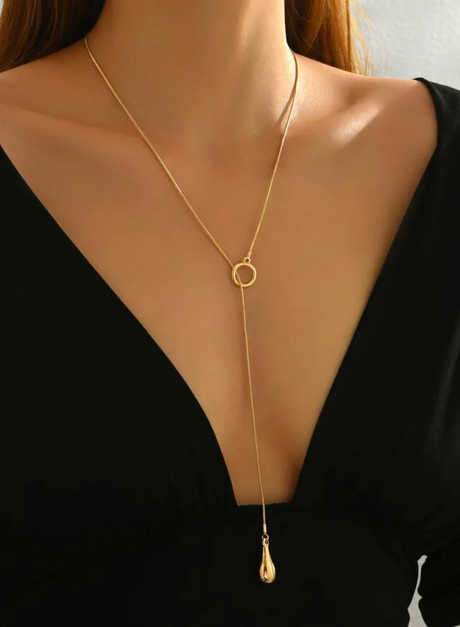 تايك تو عقد ذهبية بعقد دمعة قابلة للتعديل