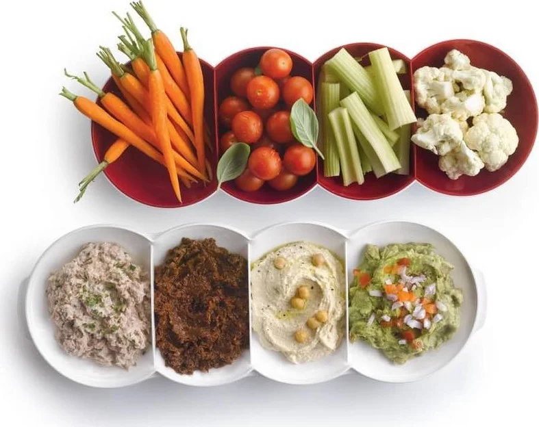 Tupperware Berrak Snack Bowl Set Red - White