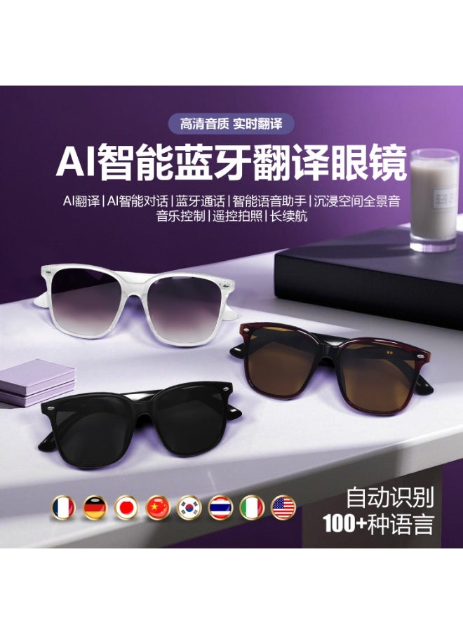 Generic Ai Translation Bluetooth Glasses Multi-Language Real-Time Translation Glasses Listen To Music And Make Calls Smart Uv-Proof Sunglasses  - Image 4