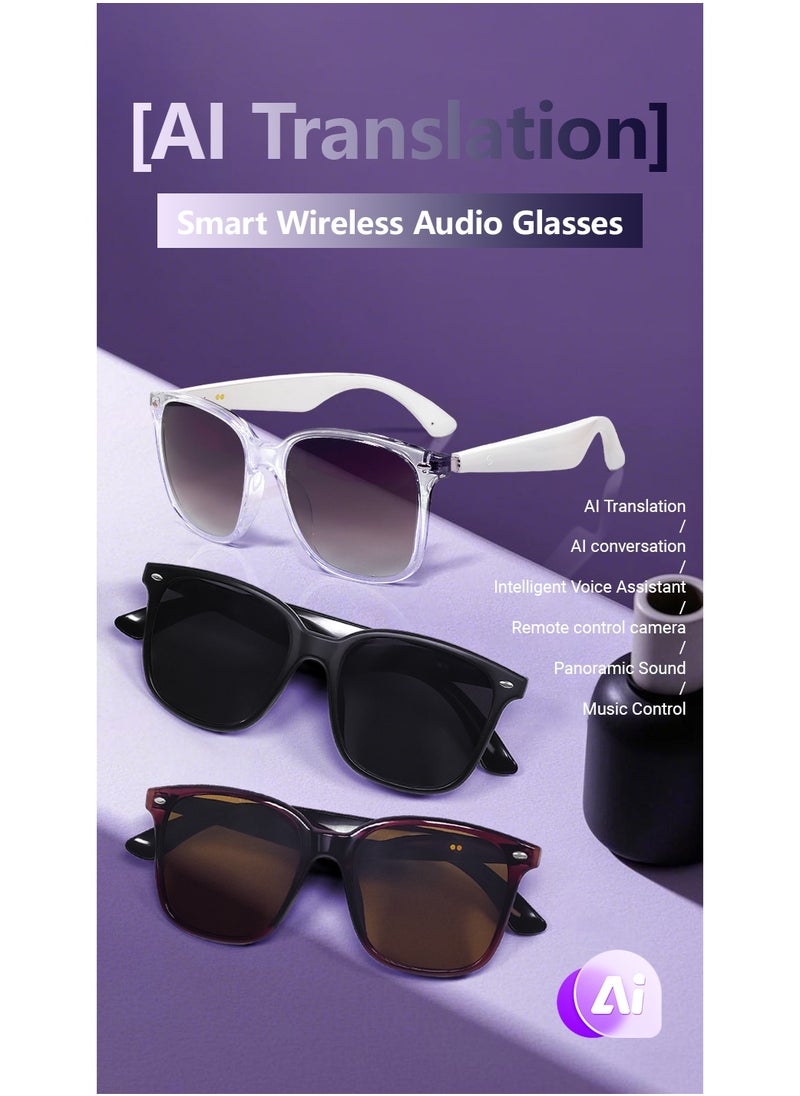 Ai Translation Bluetooth Glasses Multi-Language Real-Time Translation Glasses Listen To Music And Make Calls Smart Uv-Proof Sunglasses