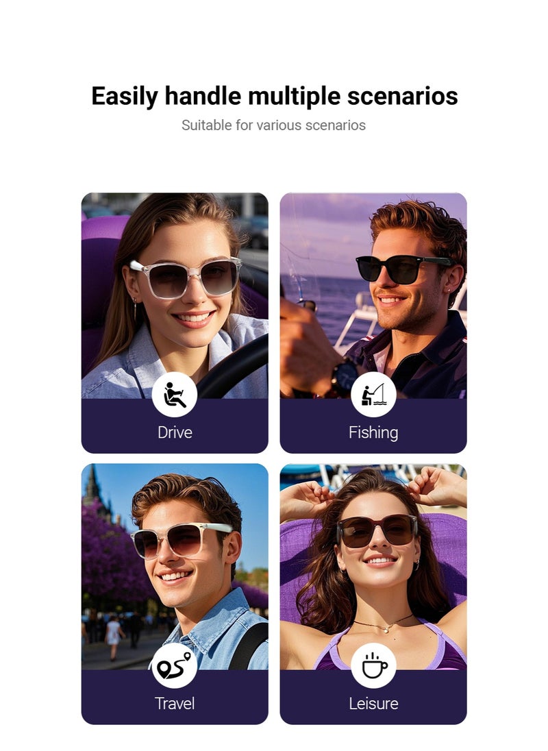 Ai Translation Bluetooth Glasses Multi-Language Real-Time Translation Glasses Listen To Music And Make Calls Smart Uv-Proof Sunglasses