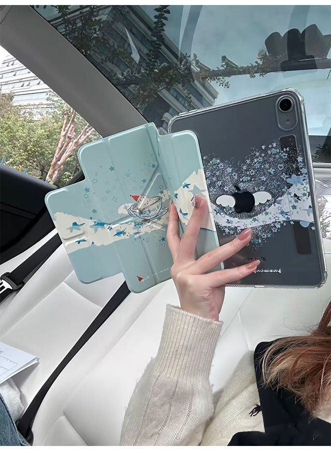 for iPad (A16) 11th Generation 11 Inch 2025, iPad 10th Generation 10.9Inch 2022  Detachable Magnetic Y-Shape Folding Stand Case – Slim Shell, Hidden Pencil Holder, Smart Cover for Portrait/Landscape, Cute Snow Sprite Design - Image 2