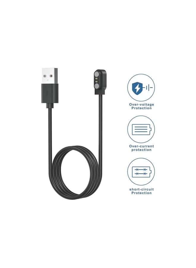 S-TOP Magnetic Charger for YAMAY SW023 Charger & Wiliful SW021, Smart Watch Charging Cable 2 Pin 2.84mm for Letsfit Willful YAMAY VeryFitPro SW023 ID205L SW021 ID205U ID205S SW025 (100CM USB) - Image 2