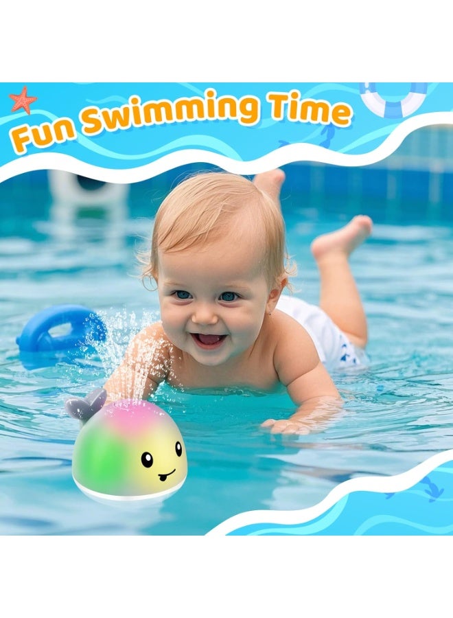 لعبة استحمام على شكل حوت للأطفال مزودة بحساس | كرة رشاش بأضواء ملونة وموسيقى | مناسبة من 6 أشهر إلى 4 سنوات | لعبة مائية ممتعة وهدية مثالية للأطفال - Image 3