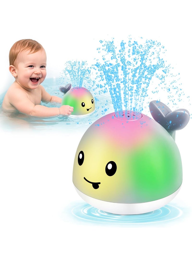 لعبة استحمام على شكل حوت للأطفال مزودة بحساس | كرة رشاش بأضواء ملونة وموسيقى | مناسبة من 6 أشهر إلى 4 سنوات | لعبة مائية ممتعة وهدية مثالية للأطفال - Image 1