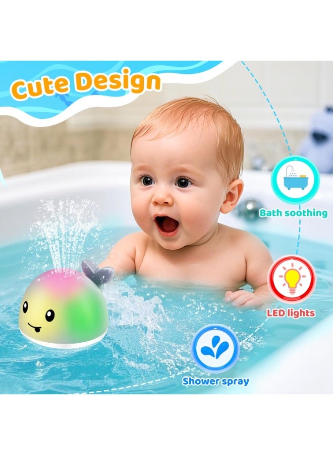 لعبة استحمام على شكل حوت للأطفال مزودة بحساس | كرة رشاش بأضواء ملونة وموسيقى | مناسبة من 6 أشهر إلى 4 سنوات | لعبة مائية ممتعة وهدية مثالية للأطفال - Image 2
