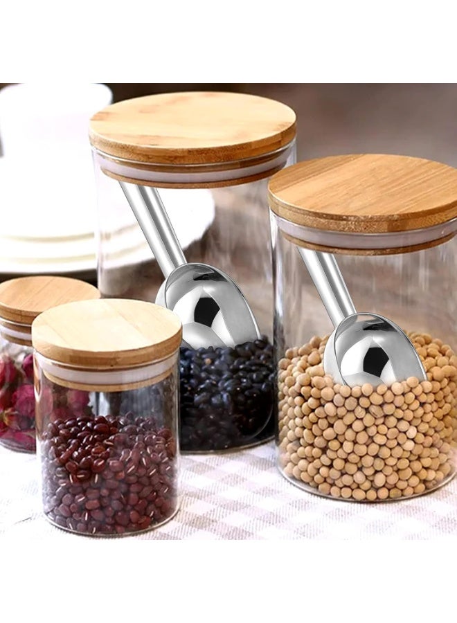 سوفام مجرف صغير من 2، مجرف صغير من الفولاذ المقاوم للصدأ للحلوى/الدقيق/الفاصوليا/طعام الحيوانات الأليفة/مكعب الثلج، مجرف معدني من أجل حفلة المطبخ زفاف، غسالة الأطباق آمن وثقيلة - Image 4