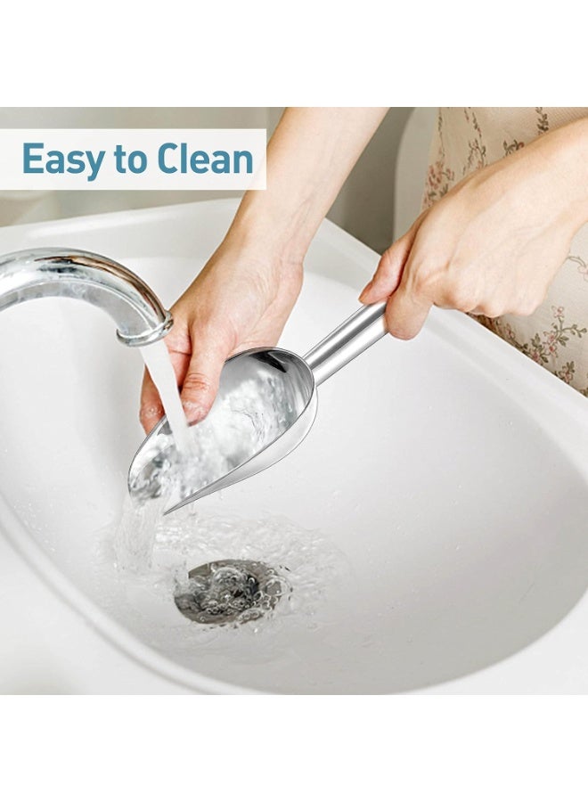 سوفام مجرف صغير من 2، مجرف صغير من الفولاذ المقاوم للصدأ للحلوى/الدقيق/الفاصوليا/طعام الحيوانات الأليفة/مكعب الثلج، مجرف معدني من أجل حفلة المطبخ زفاف، غسالة الأطباق آمن وثقيلة - Image 2