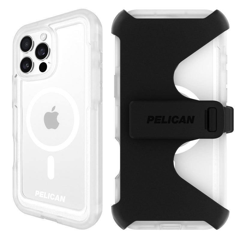 Pelican Voyager iPhone 16 Pro Max Case Compatible with MagSafe Rugged Phone Case w 18ft MilitaryGrade Drop Protection Heavy Duty Phone Cover wBelt Clip Holster for iPhone 16 Pro Max Clear - Image 2