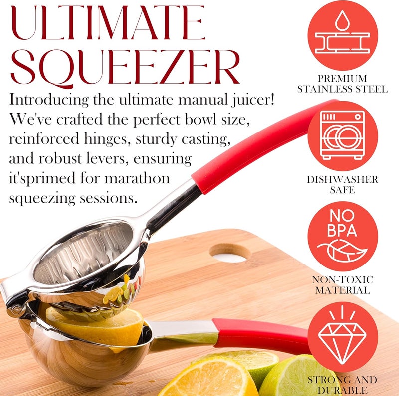 Bellemain Citrus Juicer | Metal Lemon Squeezer | Lime and Lemon Juicer Stainless Steel with Silicone Handles | Manual Juicer, Citrus Squeezer, Hand Held Juicer | Bar Juicer for Bartender Accessories - Image 5