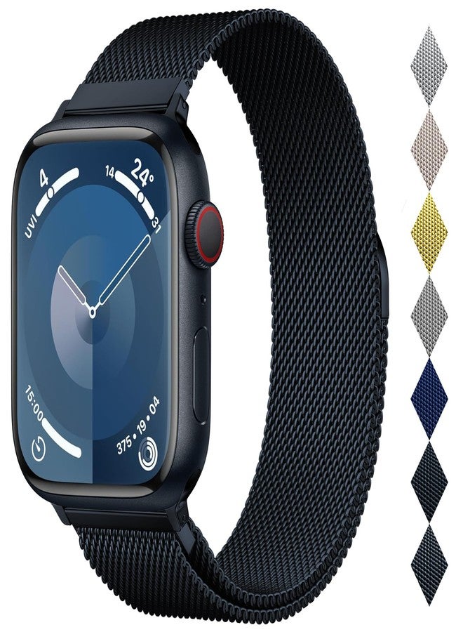 MARGE PLUS Stainless Steel Milanese Loop Compatible with Apple Watch Bands 46mm 44mm 45mm 49mm men and women, Magnetic Clasp Replacement for iWatch Ultra Series 11 10 9 8 7 SE 6 5 4 3 2 1 - Image 1