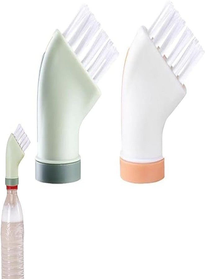 Bitrexup 2pcs Multi-use Crevice Cleaning Brush, Gaps Cleaning Brush Can Be Connected to Mineral Water Bottles, Multifunctional Bathroom Cleaning Brush for Small Space, Window Seam Corner Cleaning - Image 1