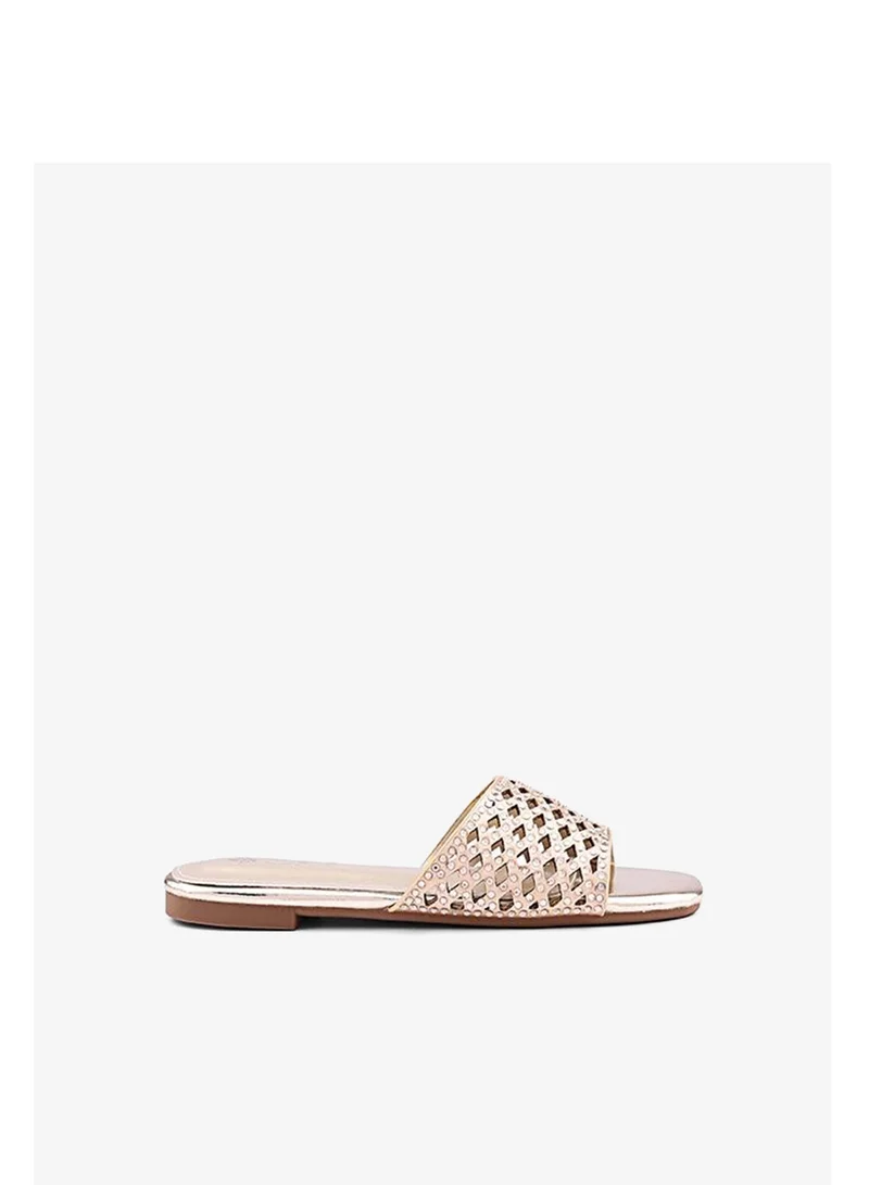 كابلي صنادل مسطحة مزينة للبنات