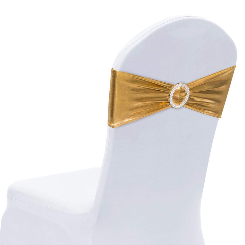 أوبستال Obstal 50 PCS SPANDEX Stretch Chair أقواس لأقواس حفل الزفاف- فرق تغطية كرسي مرنة عالمية مع شريط تمرير مشبك لحفلات الحفلات في فندق الحفلات الزخارف - Image 1