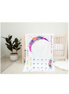 ESSEN Baby Monthly Milestone Blanket Girl Newborn Baby Shower Gift (150x100) - Pink  - Image 3