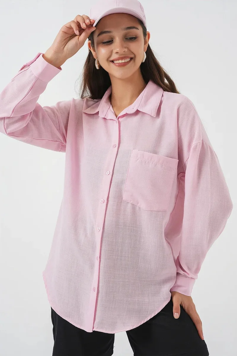 بيغ دارت BDART Linen Blended Shirt with Button Closure