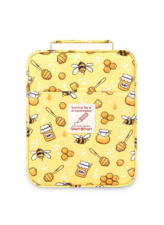 Qianshan qianshan 202 Colored Pencils Pencil Case - 136 Color Gel pens Pen Bag or Marker Organizer - Universal Artist Use Supply Zippered Large Capacity Slot Super Big Professional Storage Bee  - Image 1