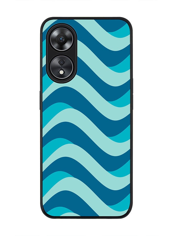 Stylizedd Rugged Black edge case for Oppo A78 5G / Oppo A58 5G Slim fit Soft Case Flexible Rubber Edges Anti Drop TPU Gel Thin Cover -  Curvy Blue - Image 1