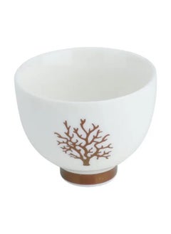 Alsaif Gallery Set of 12 golden wooded ceramic cups  - Image 2