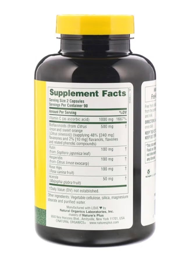 Natures Plus Super C Complex - 1000 mg, 180 Vegetarian Tablets - High Potency Vitamin C - Fast Acting - Gluten-Free - 180 Servings - Image 2