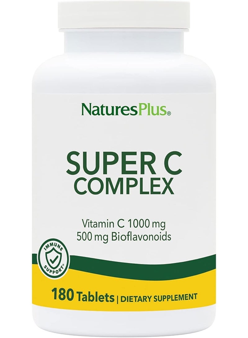 Natures Plus Super C Complex - 1000 mg, 180 Vegetarian Tablets - High Potency Vitamin C - Fast Acting - Gluten-Free - 180 Servings - Image 4