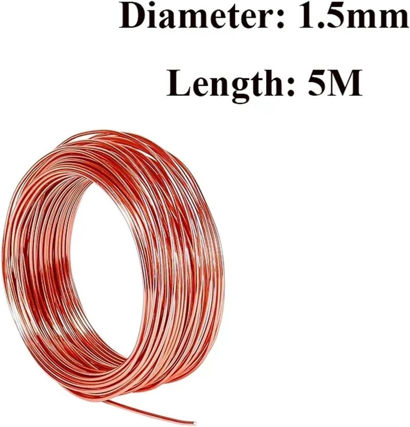 1~10 Meters T2 Pure Copper Wire Copper Coil Conductive Red Copper Wire Line Bare CNC Metal Diameter 1/1.5/2/2.8/3.5/4.0/5.0mm(1.5mm X 5M) - Image 2