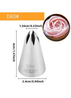 3PCS, Pipping Tip, Stainless Steel Pastry Tip, Icing Nozzle Tips For Frosting, For Cupcake Cake Decorating, Puff Making, Cookie Making, Baking Tools, Kitchen Gadgets, Kitchen Accessories, #D60 - pzsku/ZF260642FFD59BB7E85CCZ/45/_/1718181181/1f0cc596-3098-47cd-a285-92dd87f91990